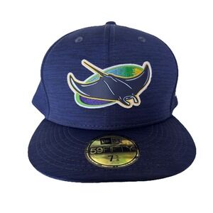 Tampa Bay Devil Rays New Era MLB Authentic Alt Blue 59Fifty Fitted Hat Cap 7 5/8